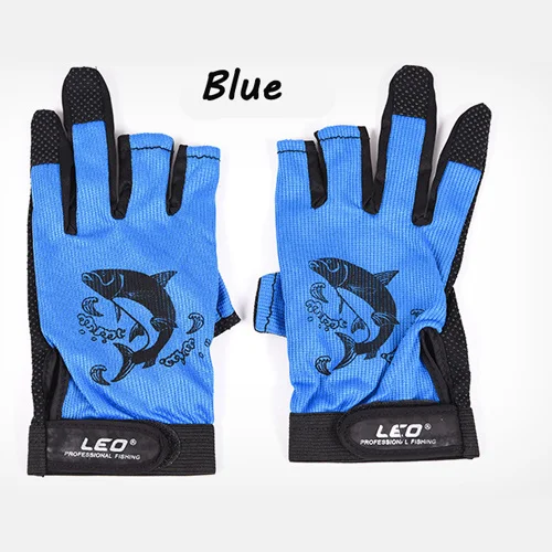 1Pair 3 Finger Cut Rubber Anti-slip Breathable Glove Non-Slip Fishing Gloves Outdoor Sport Neoprene Protection Fish Equipment - Цвет: Зеленый