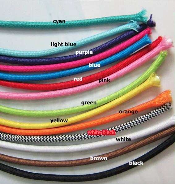 Античный покрытый тканью электрический шнур винтажный тканевый Плетеный