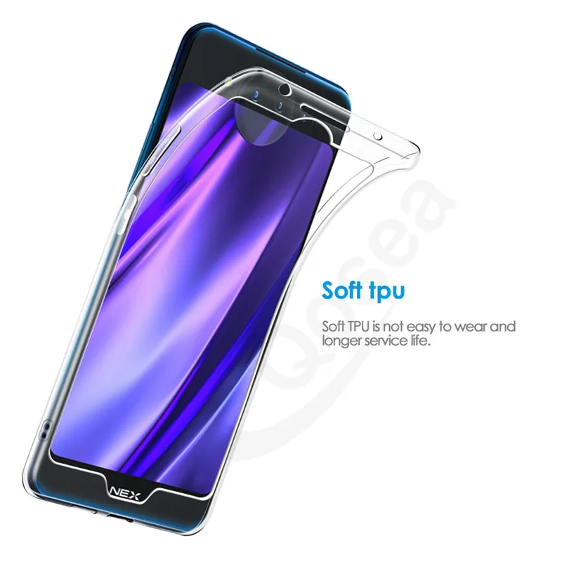 Qosea Protective Phone Case Ultra thin Transparent For Vivo NEX 2 Silm Silicone Soft TPU Nex2 Coque Cover capa |