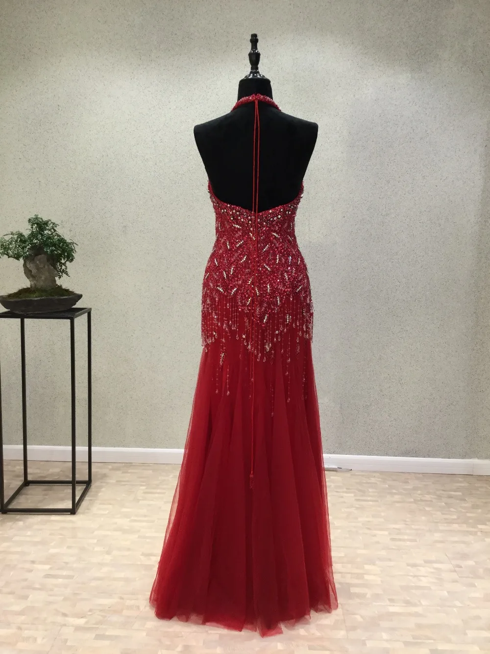 New Sexy Prom Dresses 2020 Halter Neck Off the Shoulder Floor Length Beading Tulle Mermaid Long Evening Dress Vestido longo