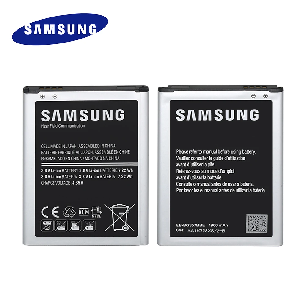 EB-BG357BBE сменный аккумулятор для samsung Galaxy Ace 4 SM-G357FZ 1900 мАч NFC телефонная батарея Akku+ номер отслеживания