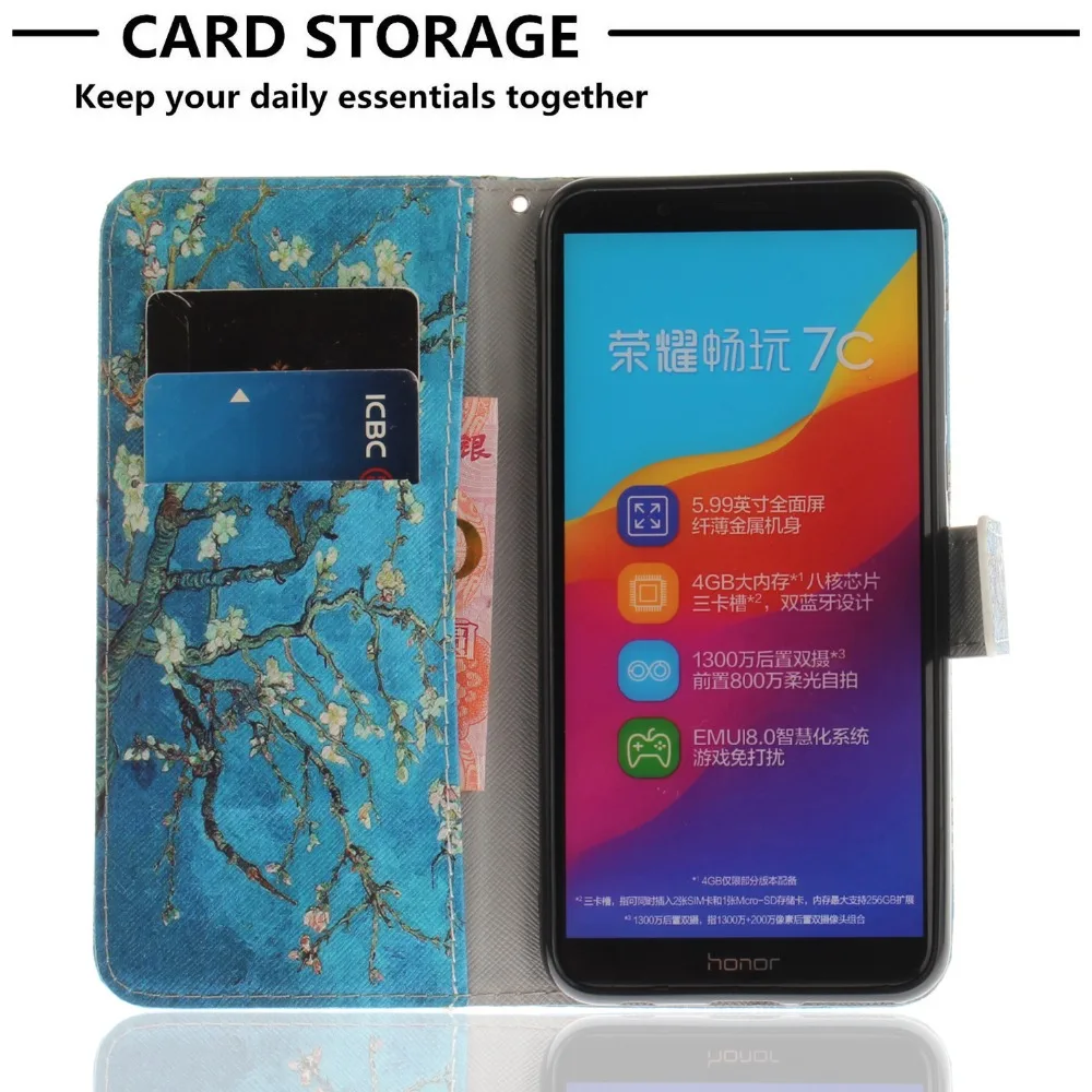 Чехол для Huawei Honor 7C флип кейс 7C/Enjoy 8 чехол Etui Telefoon Hoesjes| |