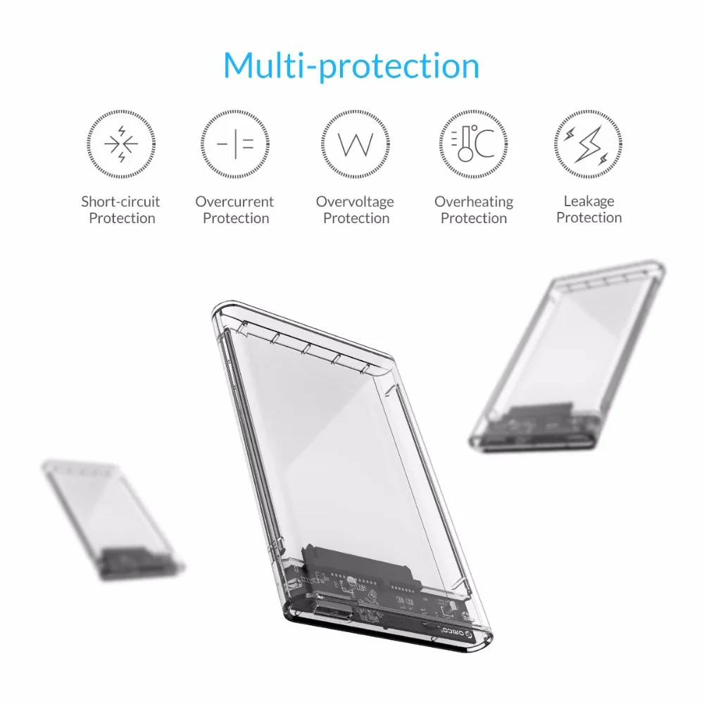 ORICO 2," USB 3,0 SATA HDD Box HDD жесткий диск внешний жесткий диск HDD корпус прозрачный чехол без инструментов 5 Гбит/с Поддержка 2 ТБ