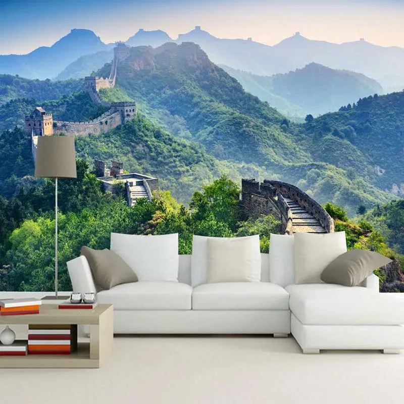 

8D/5D Papel Murals Wallpaper Chinese Style Great Wall Natural Scenery 3d Wall Photo Mural Wall paper for Living Room