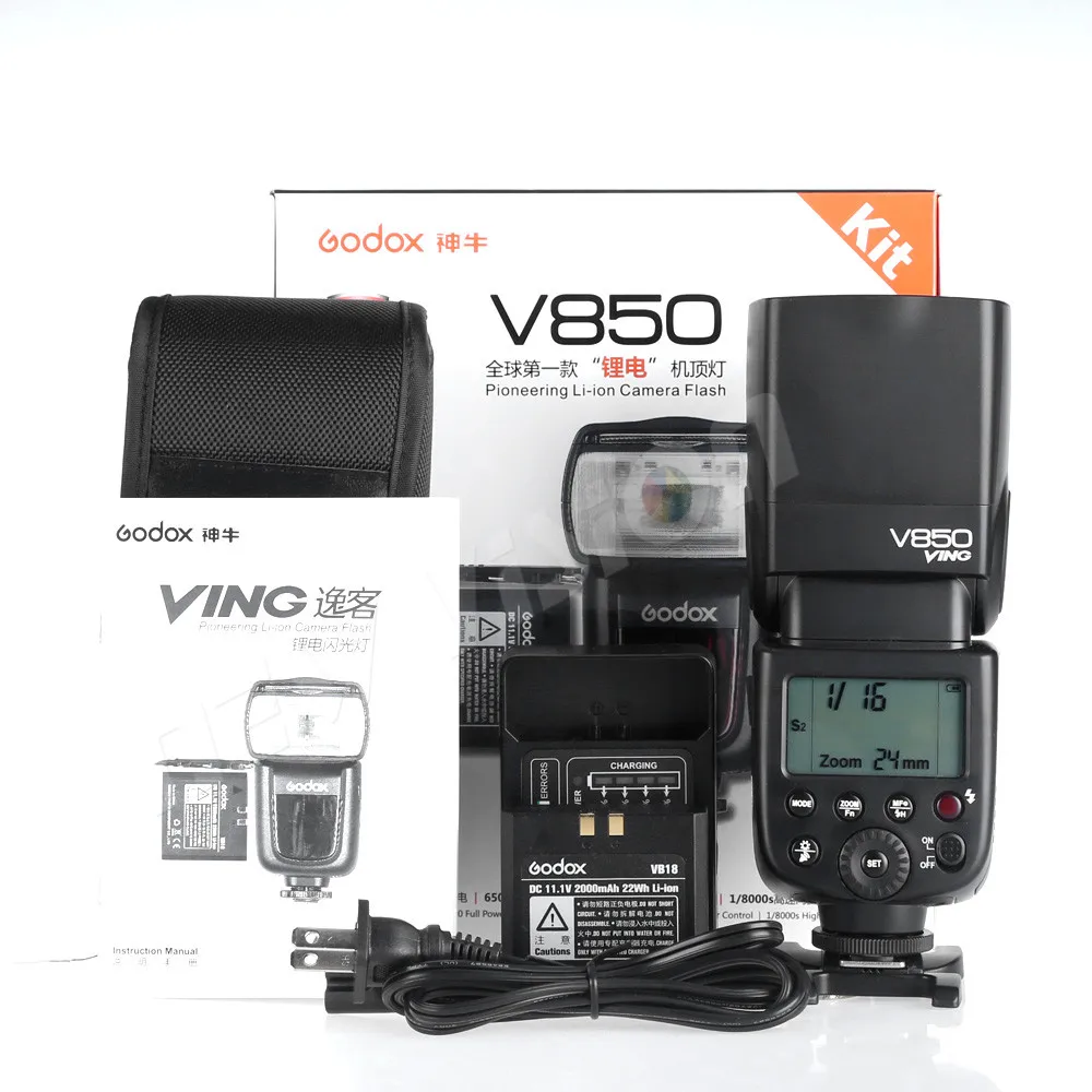 Скоростной светильник Godox V850 GN58 с перезаряжаемой литий-ионной батареей Speedlite