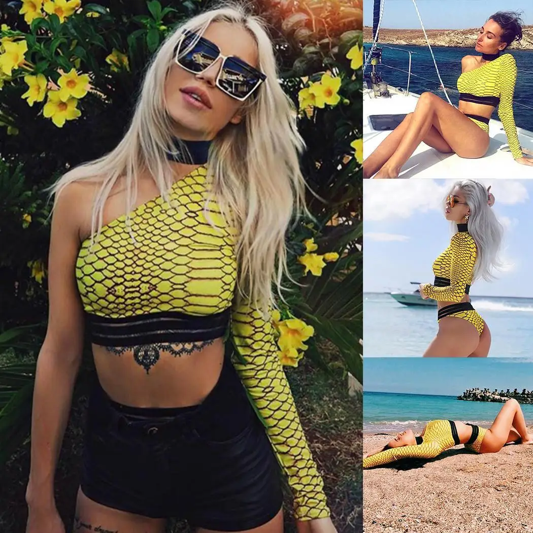 Женский облегающий пуловер с длинным рукавом вырезом лодочкой из двух частей