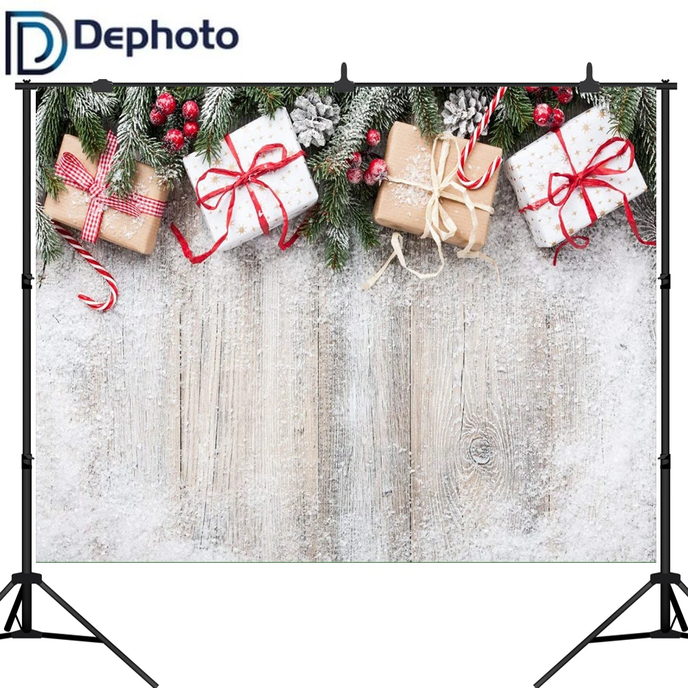 Рождественская декорация для фотографий деревянный подарок снежинка фон