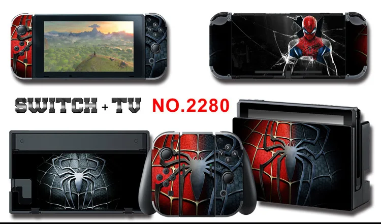 Для nintendo Switch Pain sticker консоль Dock Joy Con полное покрытие цветной бумажной кожи Закаленное стекло протектор экрана от 2000-2305