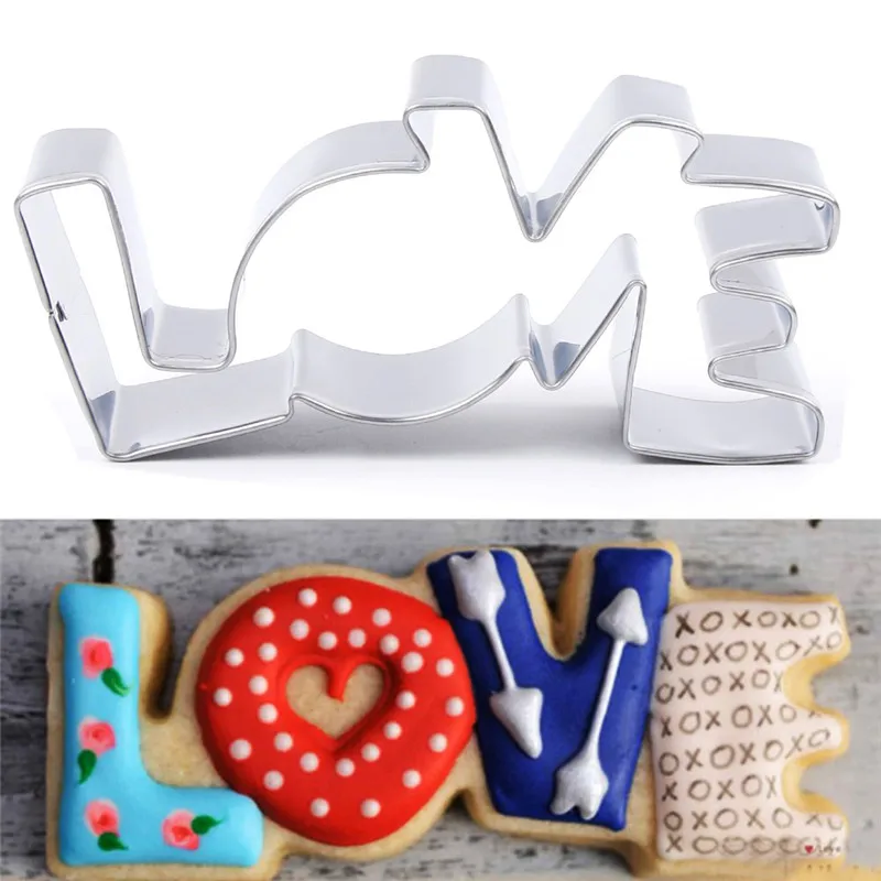 Дизайн серии Lover формочка для печенья из нержавеющей стали форма с надписью LOVE