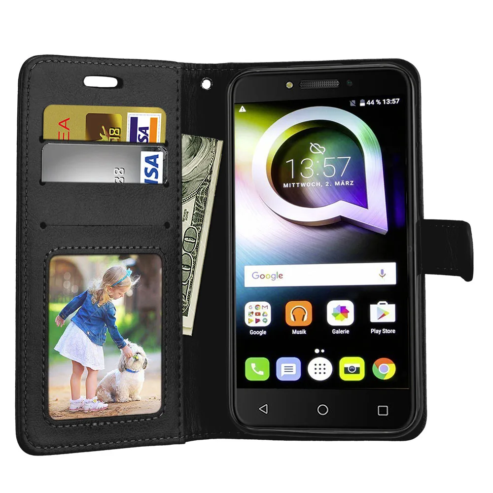 Чехол-кошелек для Alcatel Shine Lite чехол-подставка с держателем из искусственной кожи