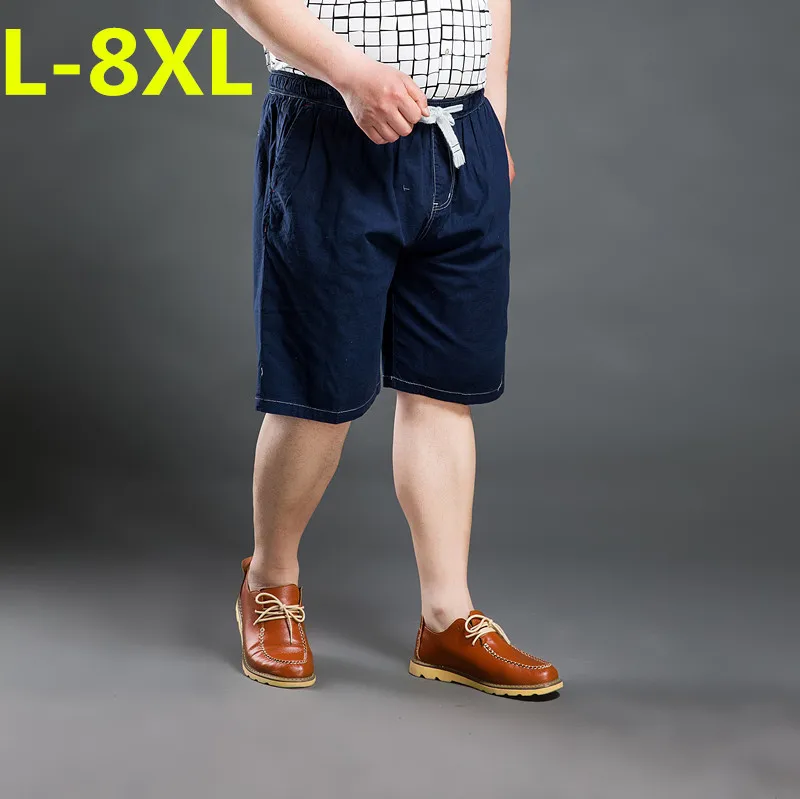 Большие размеры 8XL 7XL 6XL 5XL мужские шорты с эластичной резинкой на талии плюс