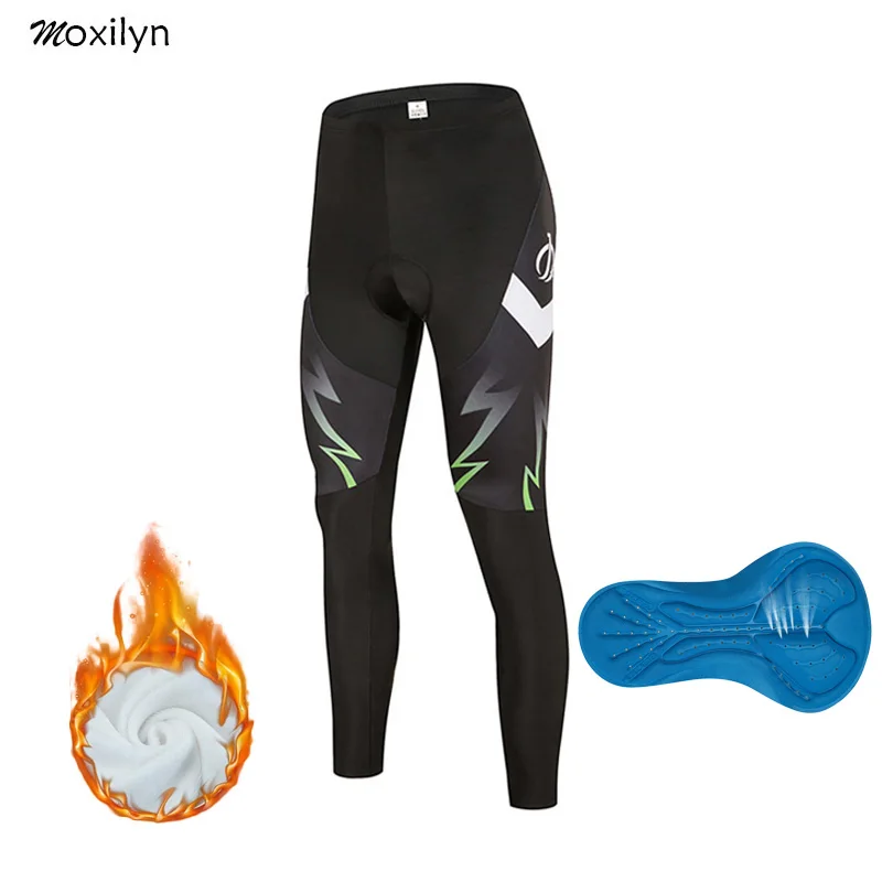 pants with fleece 2 Moxilyn, набор Джерси для велоспорта, Зимняя Теплая Флисовая одежда MTB, одежда для велоспорта, одежда для Майо Ropa Ciclismo, Мужской зеленый комплект для велоспорта - Цвет: pants with fleece 2