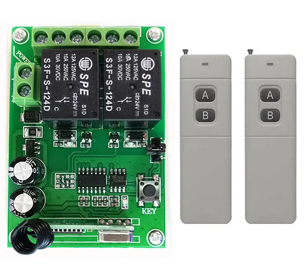 Дистанционный выключатель с дальним радиусом действия 3000 м DC24V 2CH 10A реле