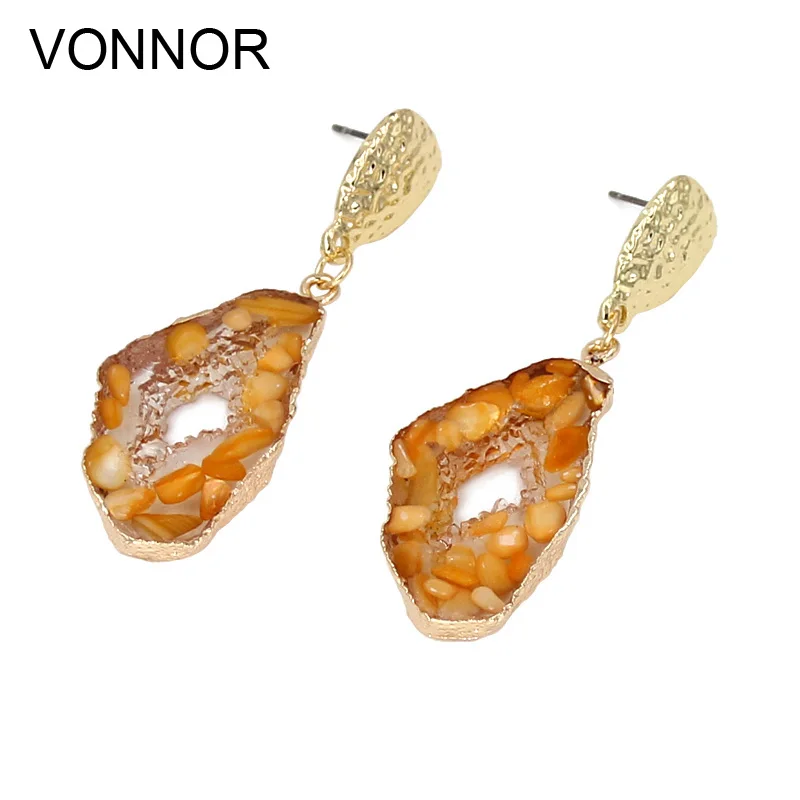 VONNOR, ювелирные серьги-капли, женские, имитация смолы, натуральный камень, кулон, серьги, аксессуары,, серьги