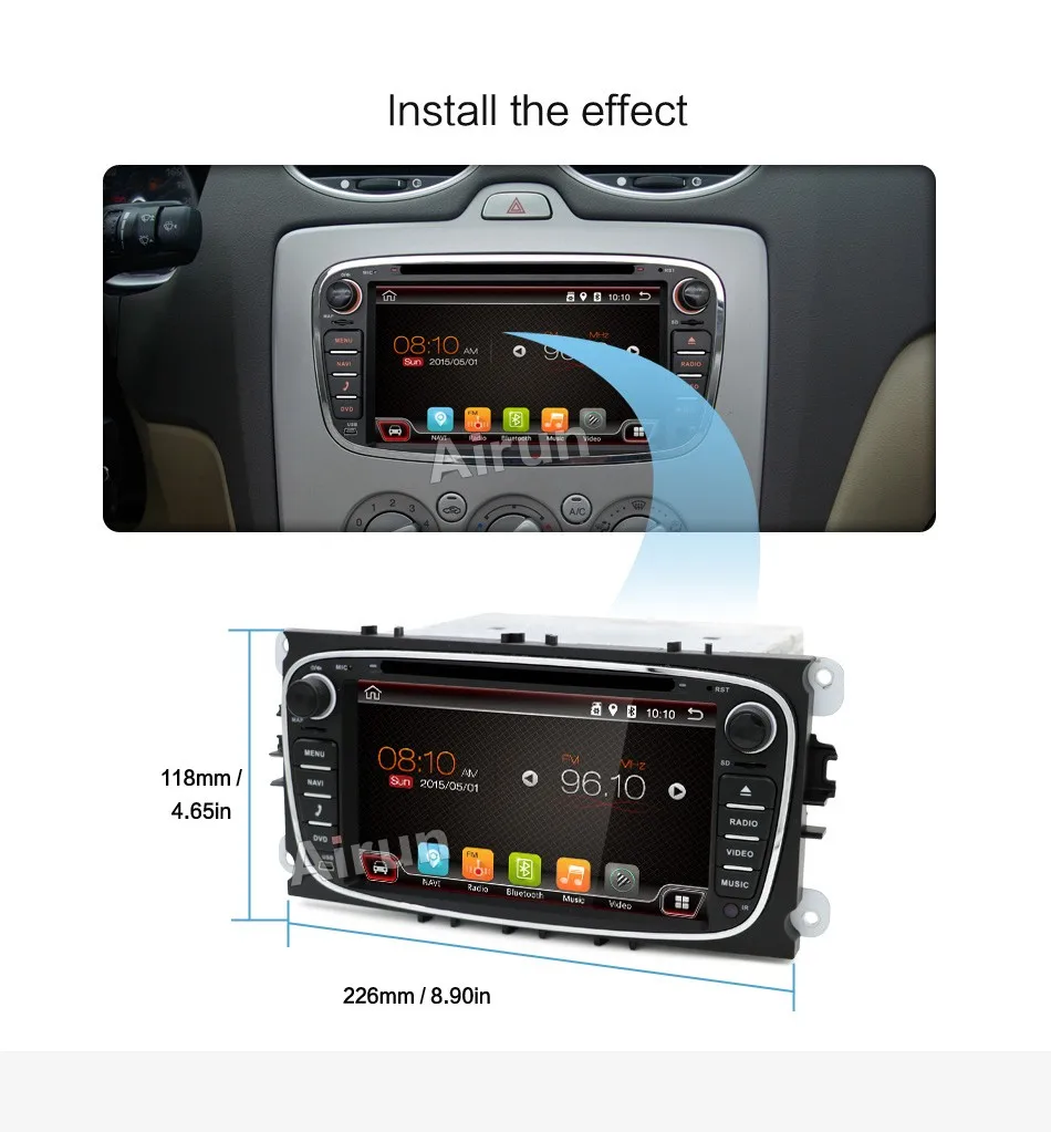 2 din автомагнитола gps Android 7,1 автомобильный DVD для Ford Focus 2 Mondeo C-max S max Galaxy с Wifi 3g BT аудио Радио стерео головное устройство