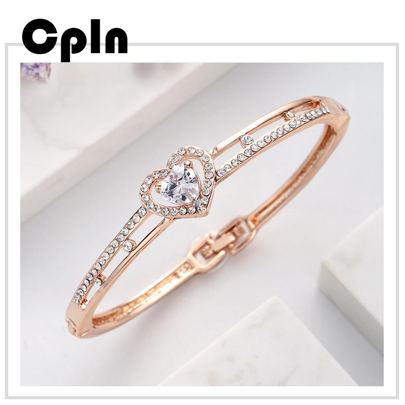 Cpln 2019 простой браслет из розового золота с творческим диким сердцем для женщин