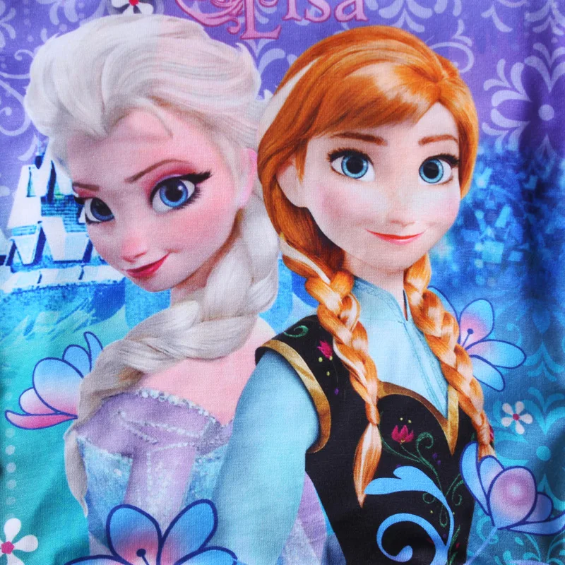 2017 летние милые футболки для девочек детские принцессы Эльзы и Анны