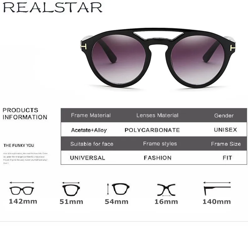 REALSTAR Tom, модные солнцезащитные очки для женщин, фирменный дизайн, Ретро стиль, солнцезащитные очки для мужчин,, желтые линзы, винтажные очки Oculos Shades S244