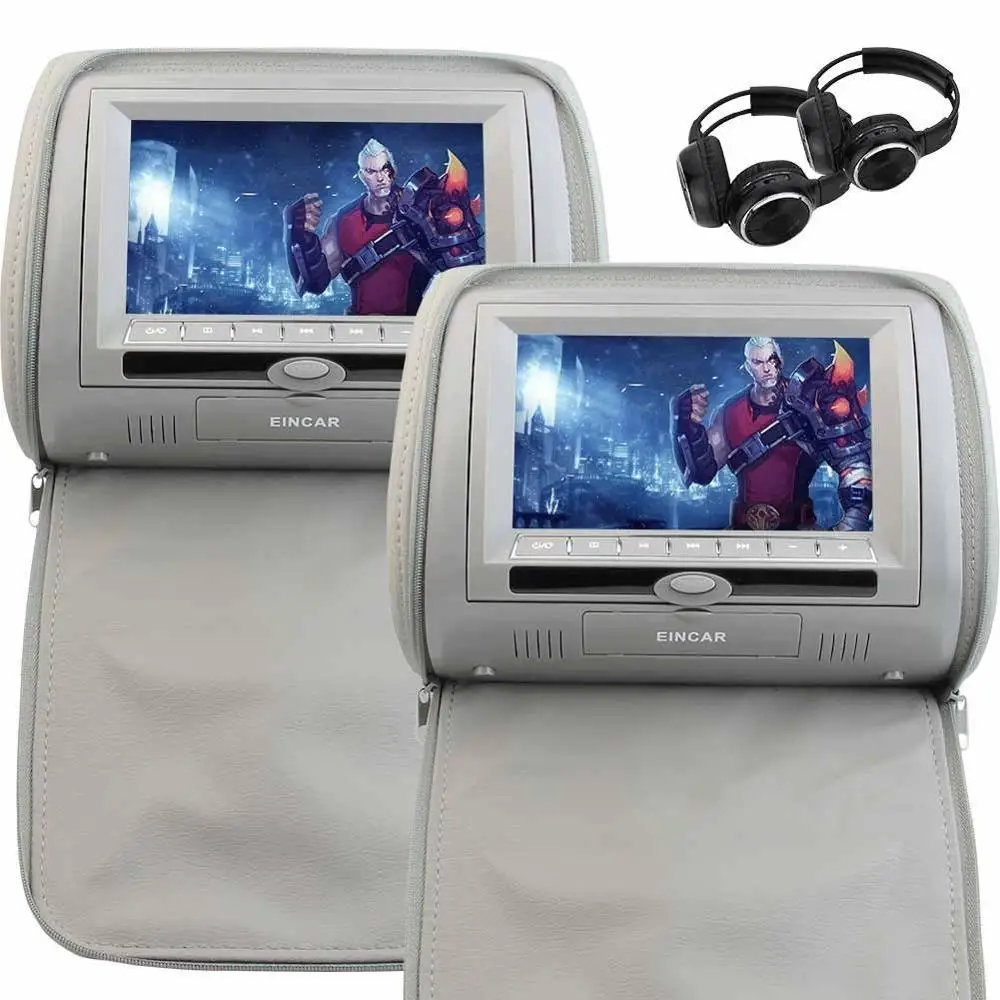 Двойной Автомобильный dvd-плеер экран 7 дюймов LCD подголовник монитор Встроенный