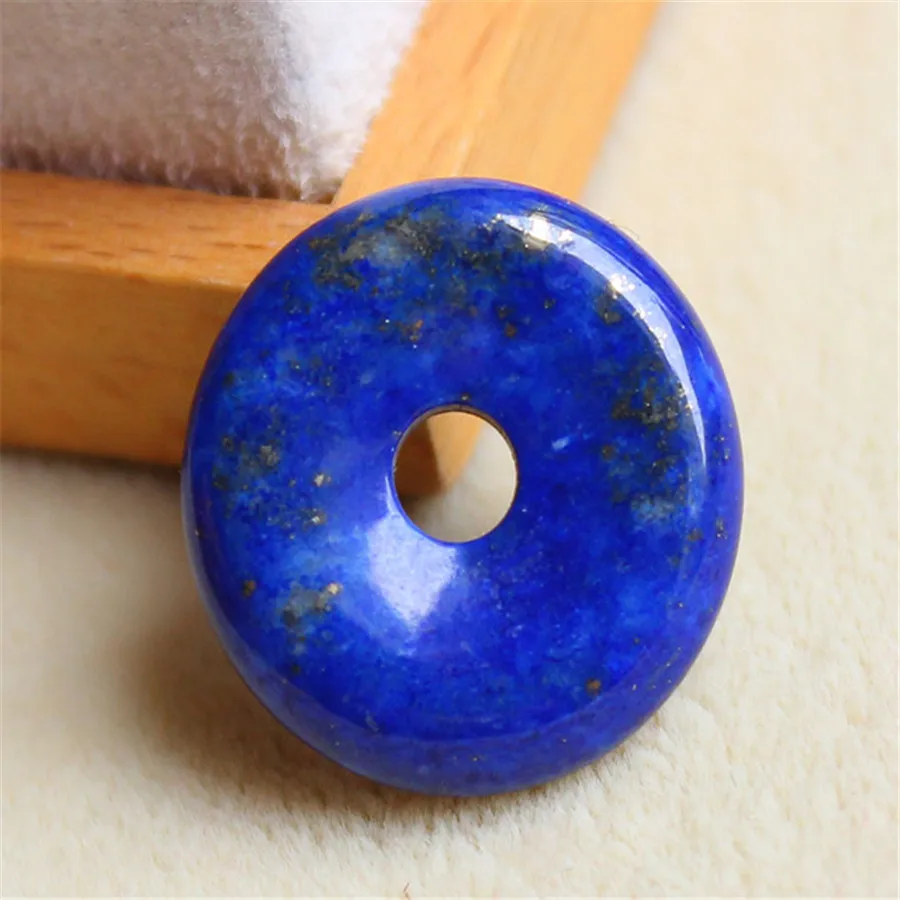 

Fashion Jewelry Pendant Bless You Women Lady Necklace Round Crystal Beads Blue Golden Lapis Lazuli Natural Stone Pendant