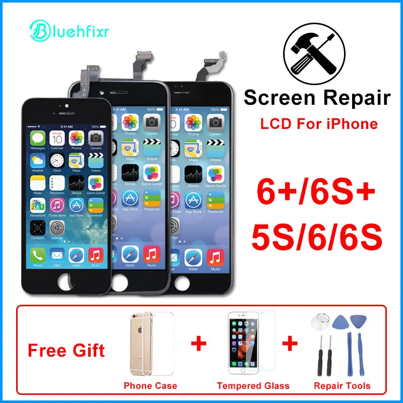 ЖК-дисплей для iPhone 6 6s 5S экран дисплей кодирующий преобразователь сенсорного экрана в сборе телефон запасные части для iPhone 6 6s Plus ЖК-дисплей