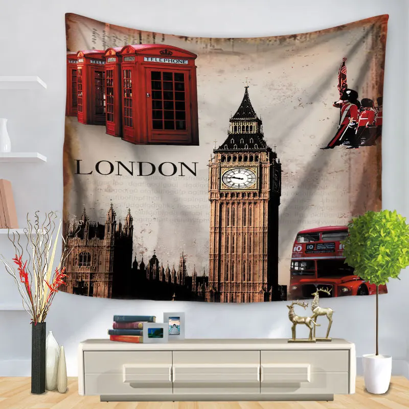 Home Decorative Wall Hanging Carpet Tapestry Rectangle Bedspread Famous Building Europe Scenic Eiffel Tower Pattern GT1246 | Дом и сад