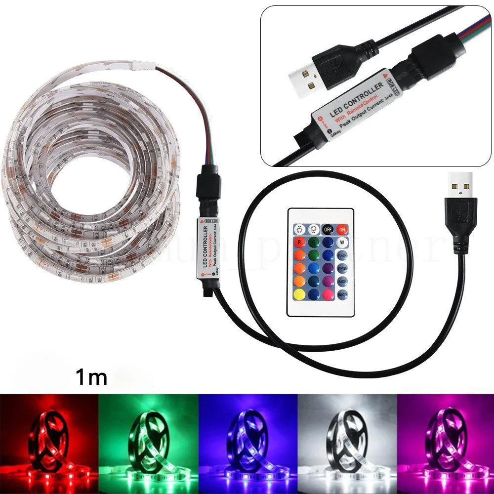 50 200 см USB Светодиодные ленты свет ТВ назад лампы 5050RGB Цвет изменение +