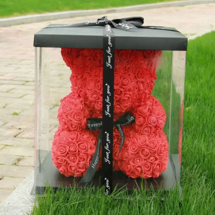 red with box Подарок ко Дню Святого Валентина для нее/его 40 см Розовый Медведь Кролик мягкие животные подарок для подруги букет ко дню рождения Best идея подарка - Цвет: red with box