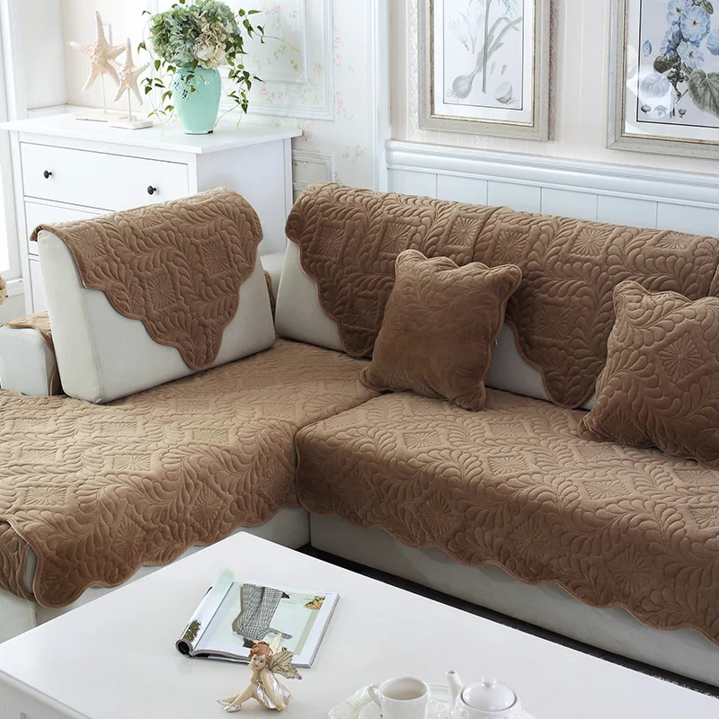 Чехлы на кресла, полотенце Slipcover, плюшевая ткань, толстый диван, современный нескользящий чехол для дивана, угловые коврики для полотенец, 1 шт., 6 цветов, 11 размер