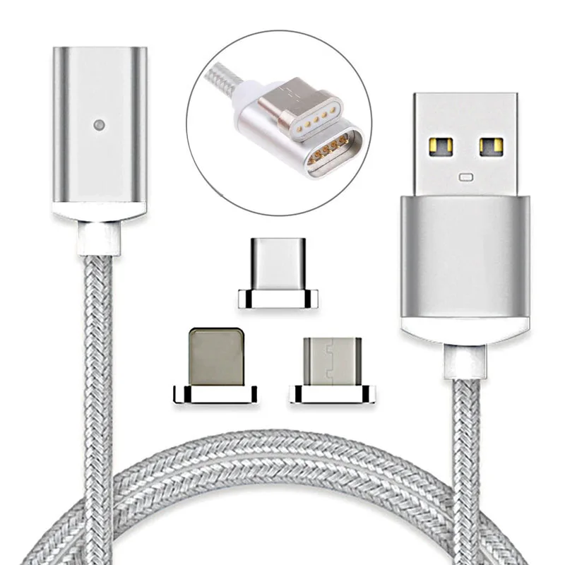 Магнитный Micro USB/Type-C/IOS USB-C Быстрый зарядный кабель для синхронизации данных и