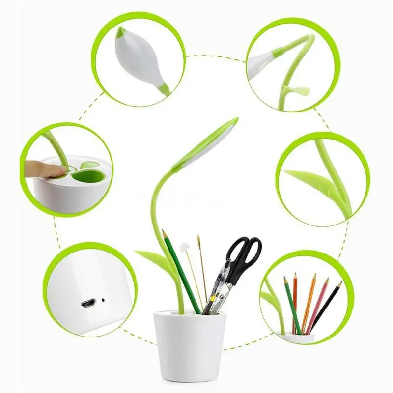 LED зарядка через USB настольная лампа Портативный touch затемнения ночник ручки