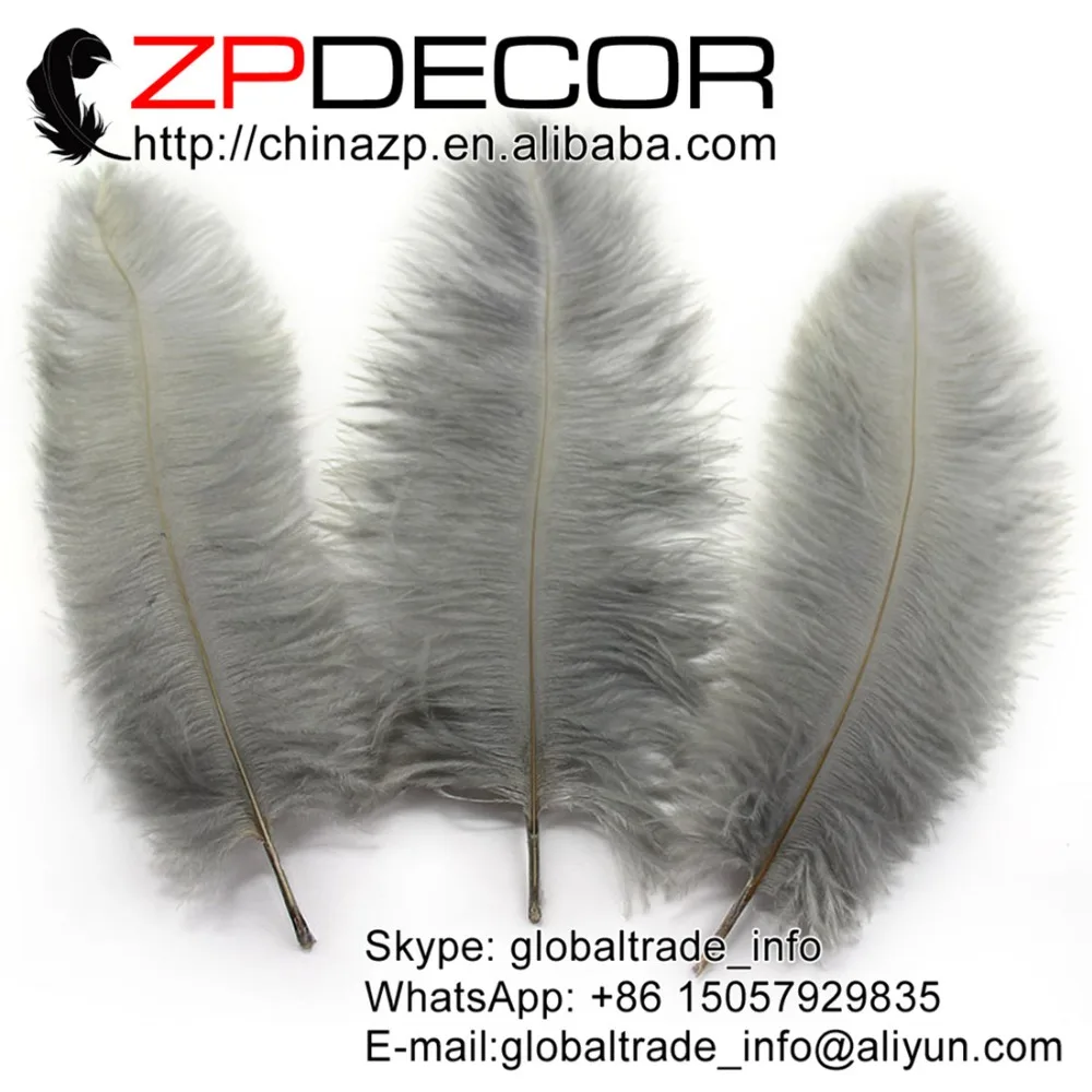 

ZPDECOR 100 шт./лот 25-30 см (10-12 дюймов) ручной выбор высокое качество оптовая продажа серые окрашенные страусиные перья для декорации костюма