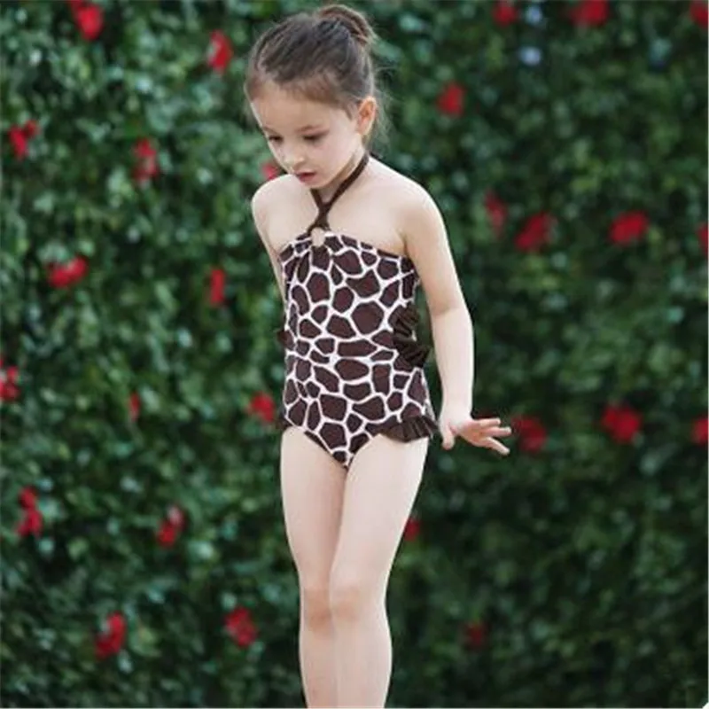 Сексуальный детский цельный купальник лето 2016 клетчатый Купальник для девочек