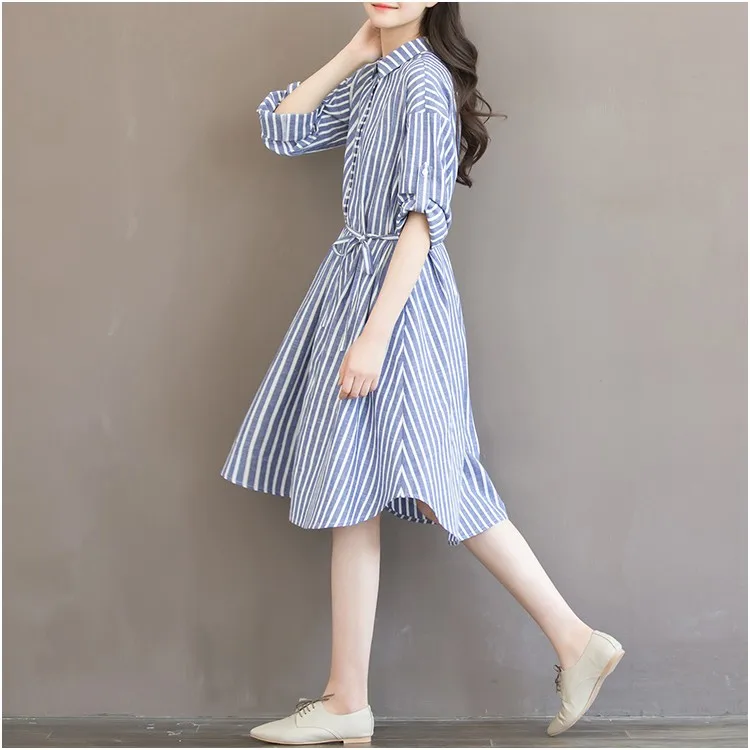 Maternity Dresses Long Sleeve Dress Striped Pregnancy Blouses Maternity Clothes For Pregnant Women Vestdios W99