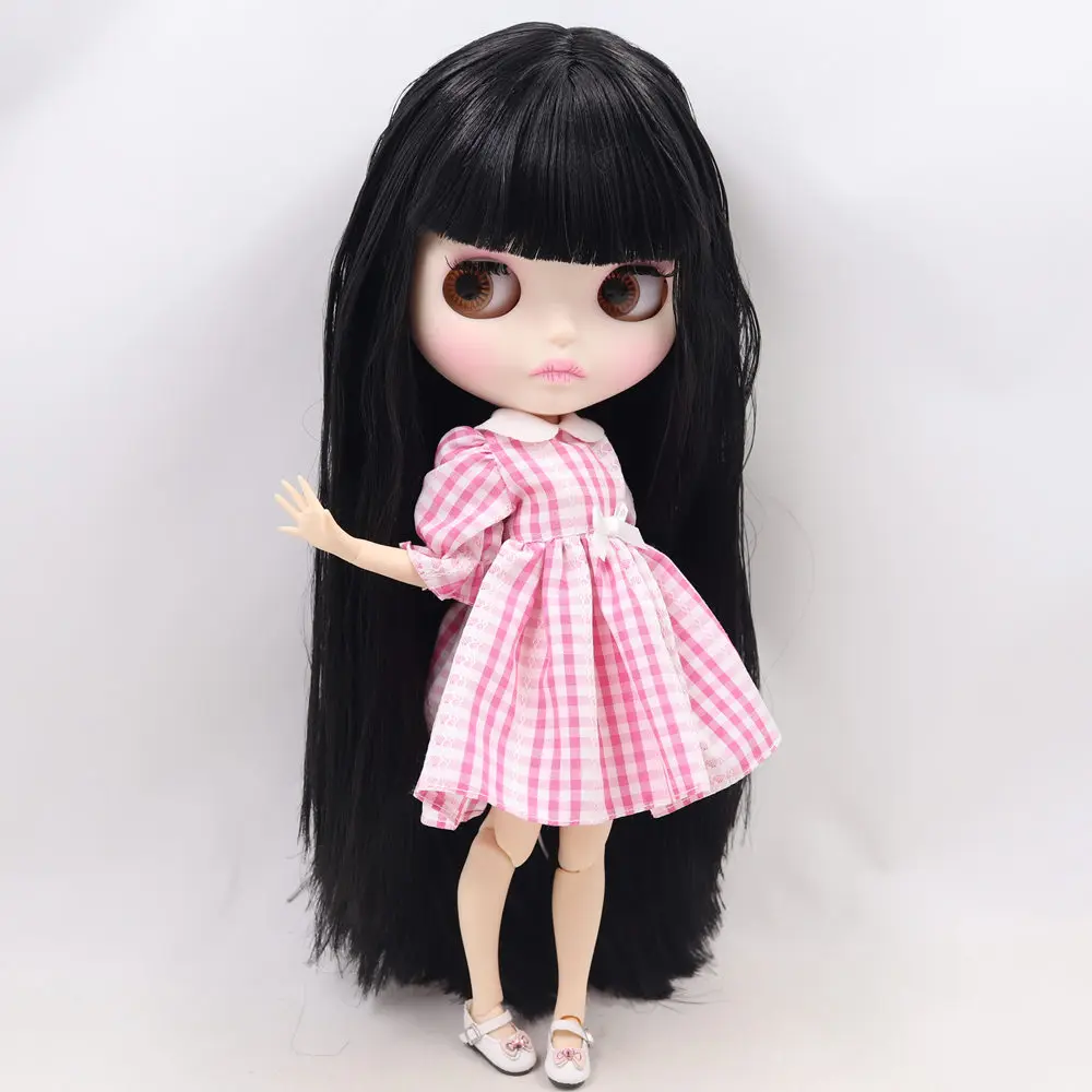 Фото ICY Nude Blyth кукла для серии No. BL9601 черные волосы резные губы матовые лица суставы тела 1/6 bjd №3