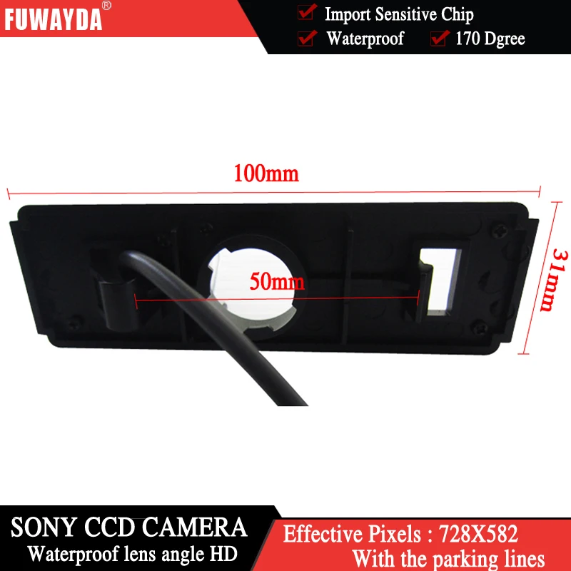 FUWAYDA для SONY CCD Автомобильная камера заднего вида с направляющей линией