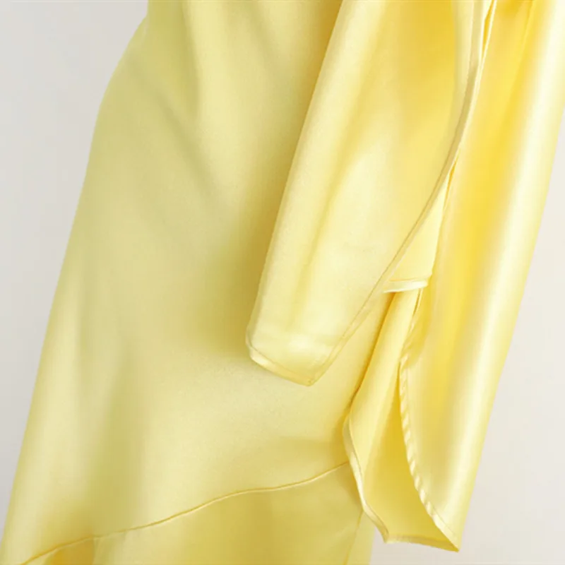 NSZ женское атласное нарядное платье Лето одно плечо длинное тонкое пикантное