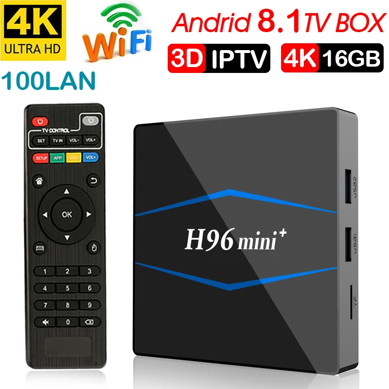 Android 8 1 ТВ коробка H96MINI + 2 Гб RAM 16 Rockchip 3328 четырехъядерный 4G Wifi 100 м смарт 4K