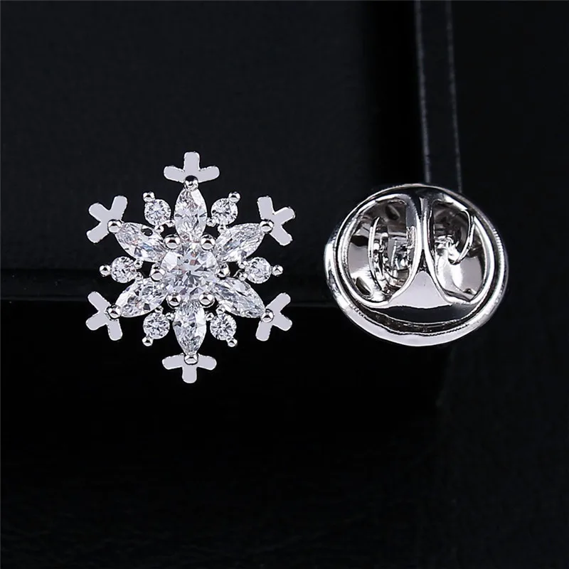 Wukaka модная циркониевая Рождественская Снежная Брошь Мужская брошь для костюма