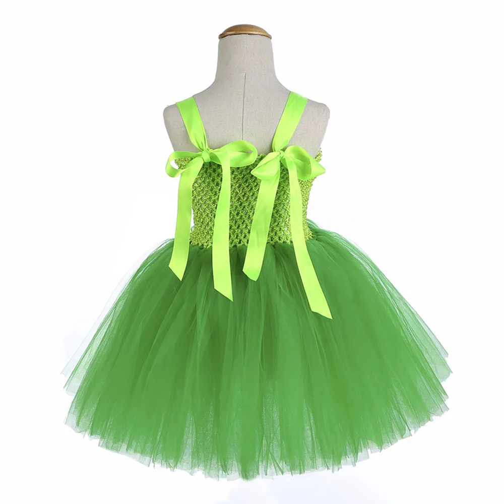 Green Santa Flower Fairy Princess Party Dresses for Little Girls Role Play Tutu Dress with Magic Wand Wing Headwear 1-12Y | Детская