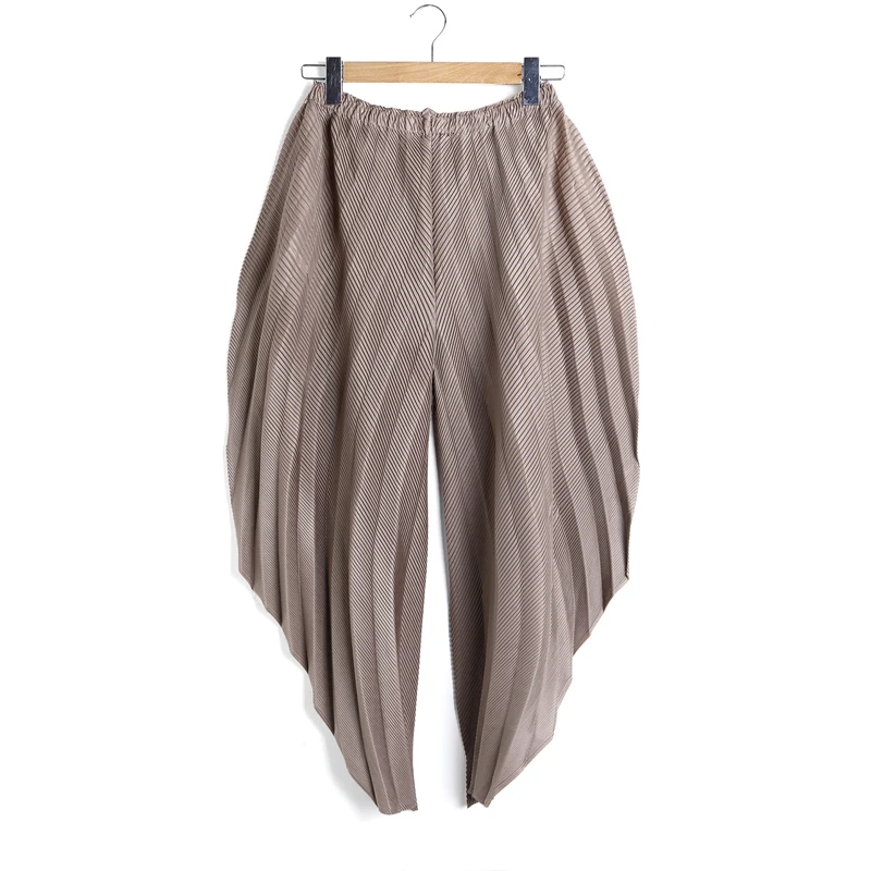Женские свободные шаровары Changpleat черные плиссированные брюки до щиколотки с