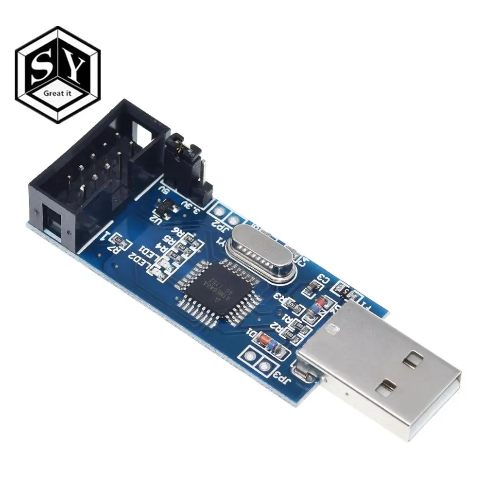 1 шт. Great IT USBASP USBISP AVR программист USB ISP USB ASP ATMEGA8 ATMEGA128 Поддержка Win7 64