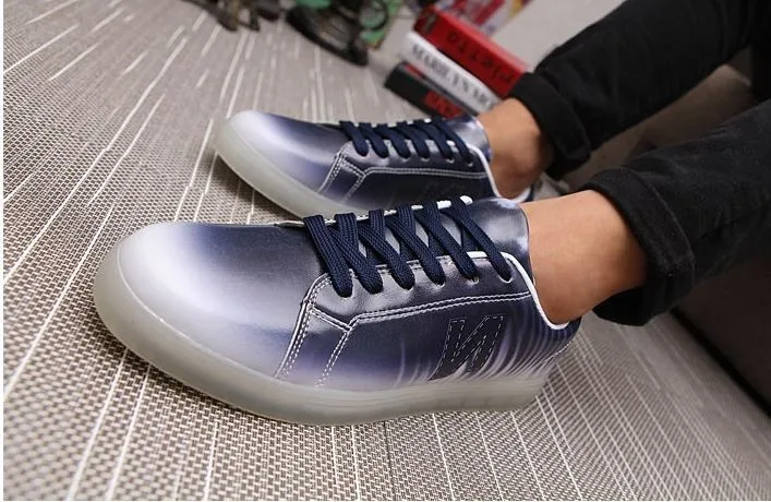 2014 Size 39-44 Men Fashion Low-Top Number N Lighted Sneakers Young Boys Preppy Sport Shoes Skate | Тематическая одежда и