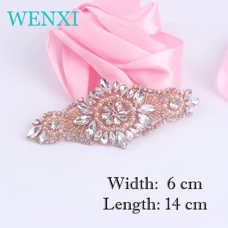 WENXI 30 шт. оптовая продажа ручная вышивка бисером для невесты розовое золото