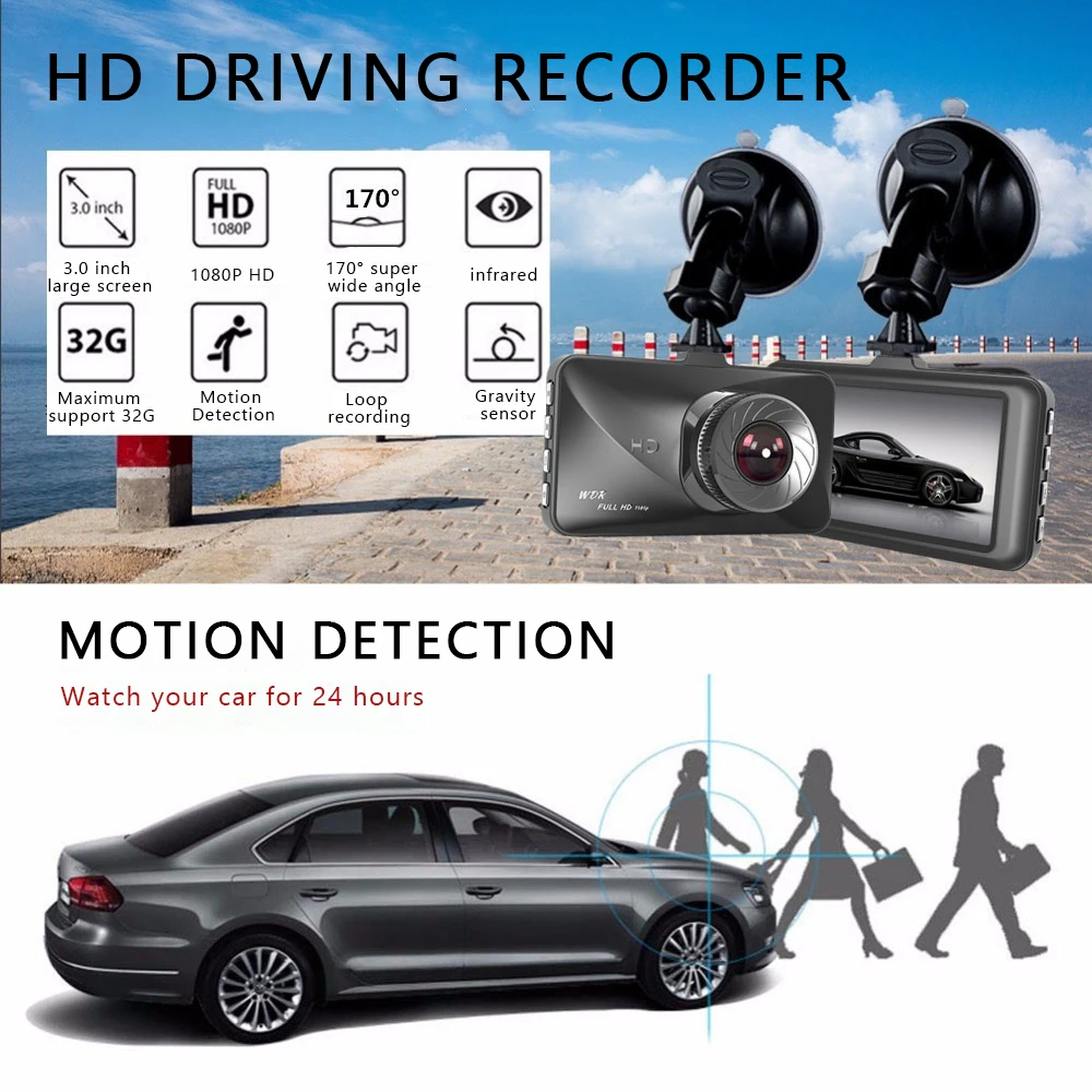 New HD Night Vision Mini Car Recorder 1080P Loop Recording DVR Vehicle Data Digital Video Camcorder | Автомобили и мотоциклы