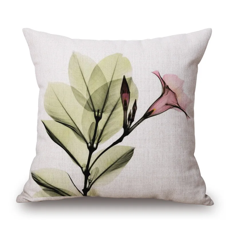 Ink Painting Flowers Throwpillow Bed Home Decorative Pillowcase Cotton Linen Tulip Pillows Fashion Cushions | Дом и сад