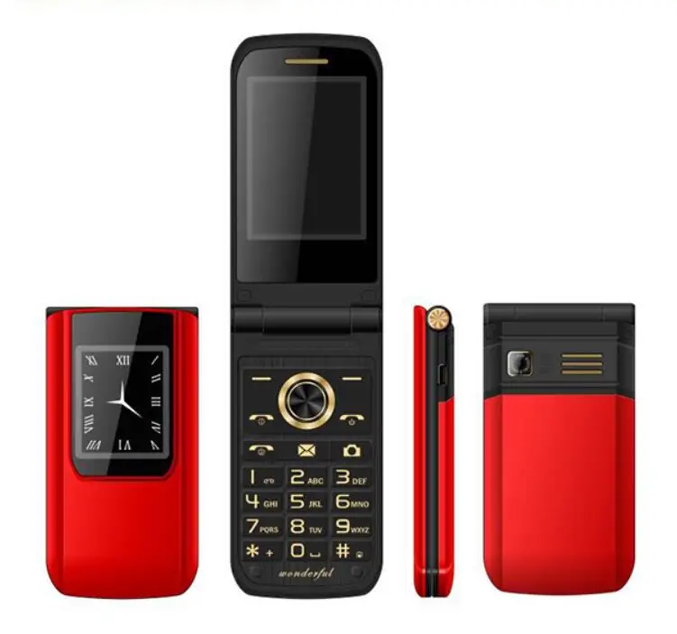 Мобильный телефон с откидным сенсорным экраном две SIM карты FM MP3 плеер SOS русская