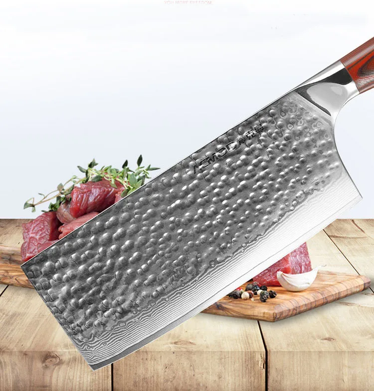 Liang Da 7 дюймов кухонный нож nakiri овощные ножи японский VG10 Дамасская сталь нож шеф-повара с деревянной ручкой