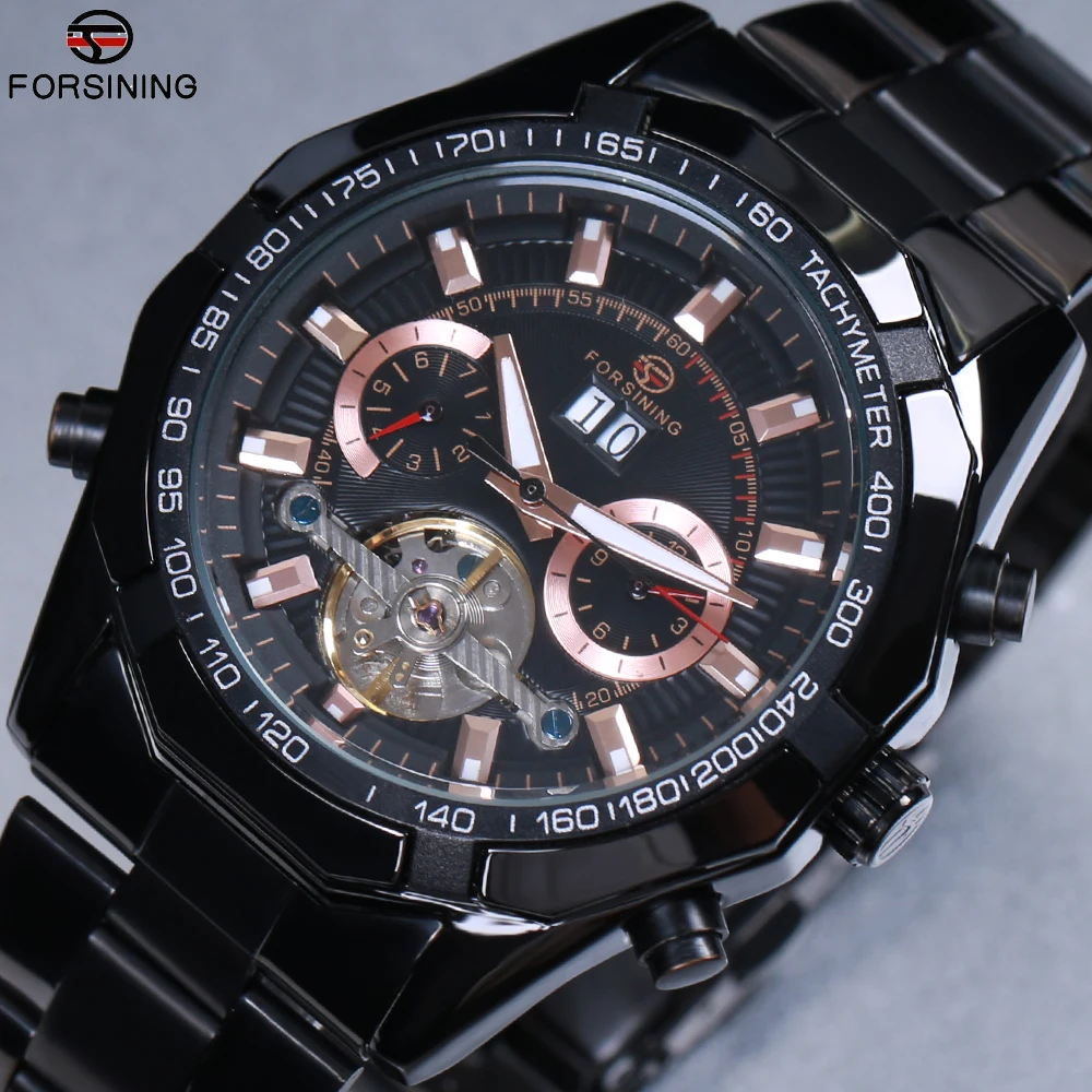 

2018 NEW FORSINING Mens Watches Automatic Self-Wind Mechanical Watch Tourbillon Stainless Steel Luxury Wristwatch Relojes Hombre