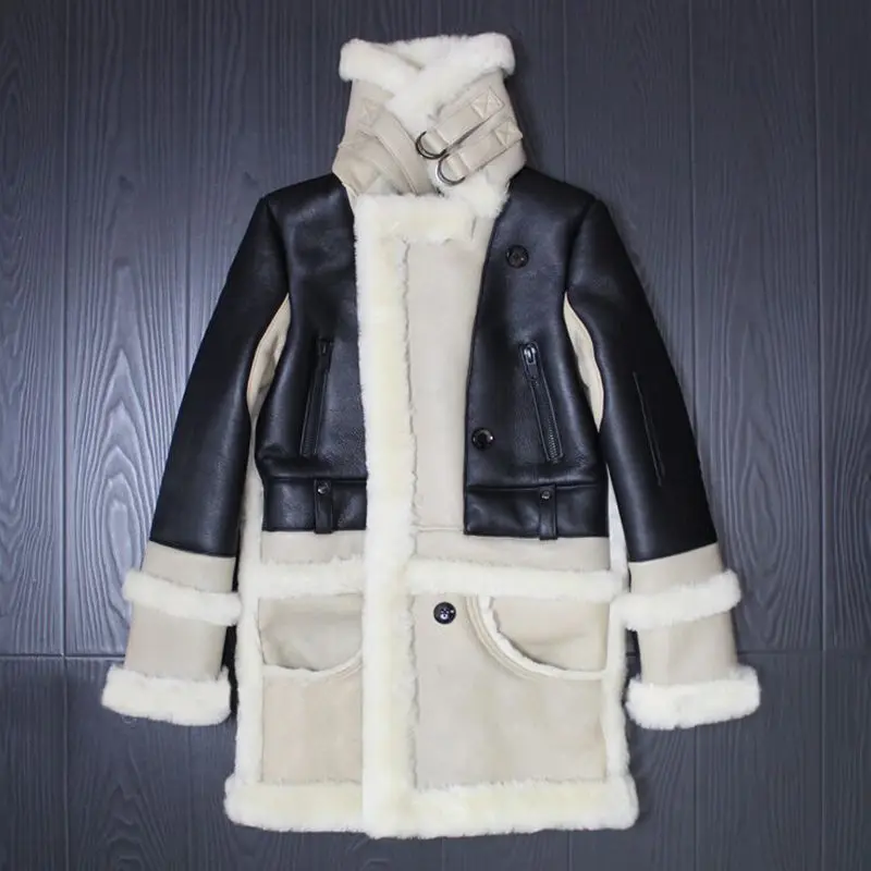 OFTBUY/2019 зимняя куртка Женское пальто из натурального меха длинная теплая толстая